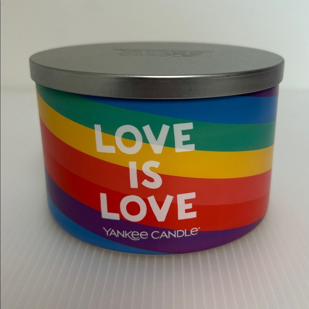 Yankee Candle NWOT Unused Limited Edition “Love is Love” 3 Wick 18 oz Candle